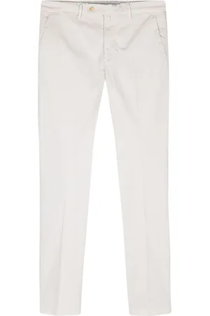 LUIGI BORRELLI NAPOLI Mid-rise cotton chino trousers