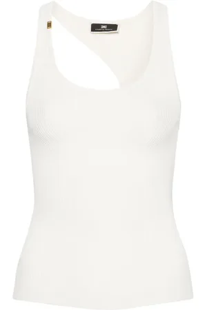 Elisabetta Franchi Asymmetric-back ribbed top