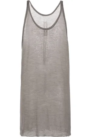 Rick Owens Semi-sheer open-knit tank top