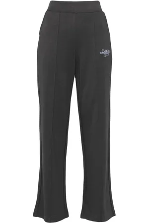 Chocoolate Logo-embroidered flared trousers