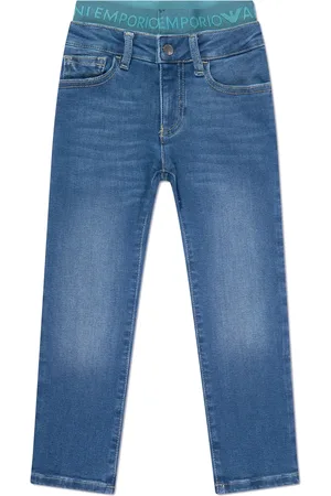 Emporio Armani J07 logo-waistband straight-leg jeans