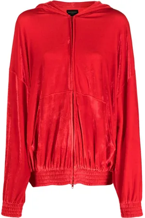 Balenciaga Crystal-embellished velvet hoodie