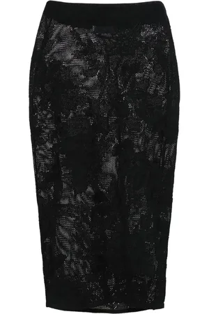 BLUMARINE Open-knit midi skirt