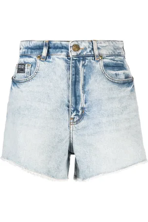 VERSACE High-rise denim shorts