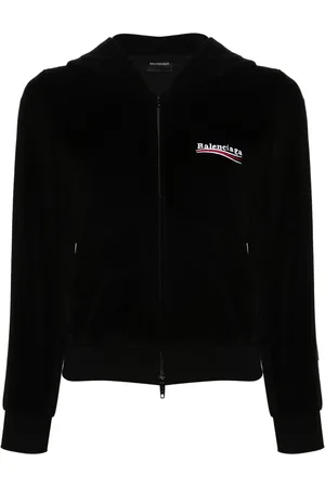Balenciaga Velour zipped hoodie