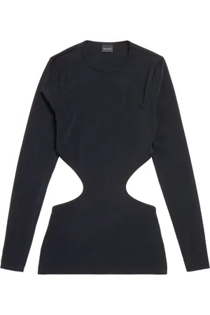 Balenciaga Logo-tag cut-out top