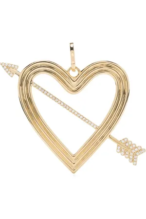 Adina Reyter 14kt yellow XL Heart + Arrow hinged charm