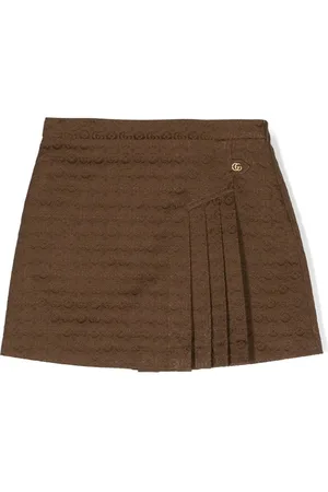 Gucci Logo-jacquard pleated short skirt