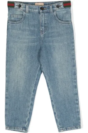 Gucci Web-stripe straight-leg jeans