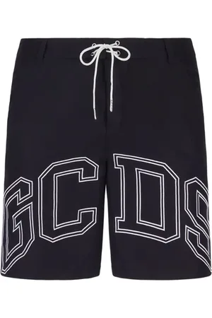 Gcds slogan-print fleece shorts - Black
