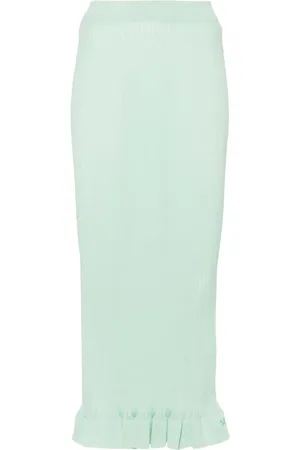 SUNNEI Semi-sheer ribbed long skirt