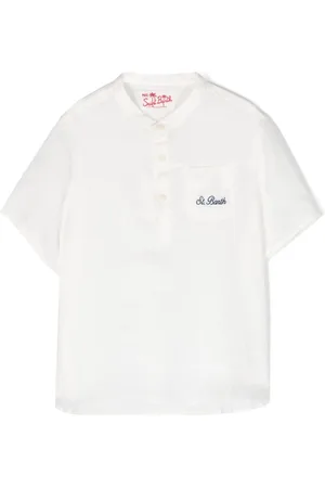 MC2 SAINT BARTH Logo-embroidered linen shirt