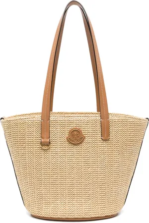 Moncler Small Hubba raffia tote bag