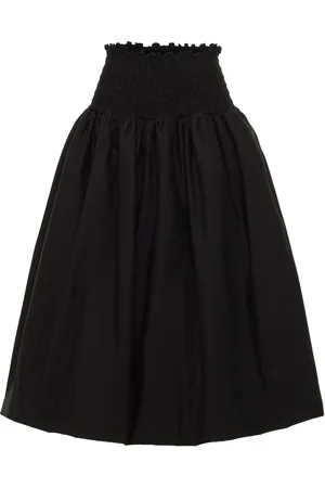 Azeeza Roma smock-waist cotton midi skirt