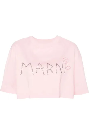 Marni Logo-embroidered cropped T-shirt