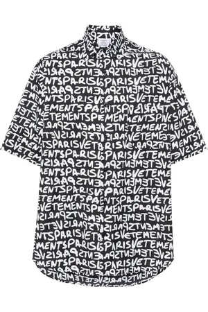 Vetements Logo-print cotton shirt