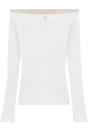 Courrèges Boat-neck cotton top