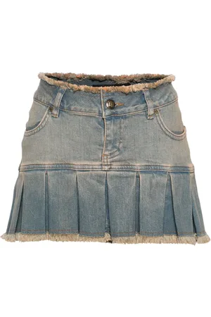 MISBHV Pleated denim miniskirt