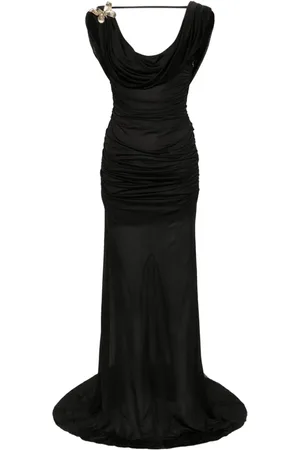 BLUMARINE Off-shoulder gathered maxi dress