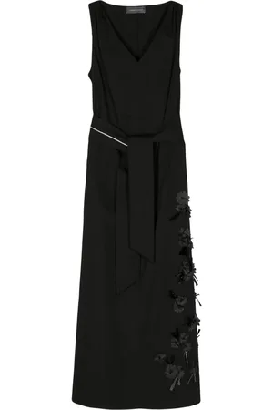 LORENA ANTONIAZZI Belted cotton midi dress