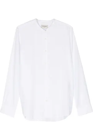 OFFICINE GENERALE Band-collar long-sleeve shirt