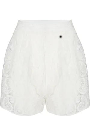Giambattista Valli Paisley macram?? high-waist shorts