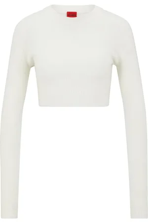 HUGO BOSS Ribbed-knit cropped top