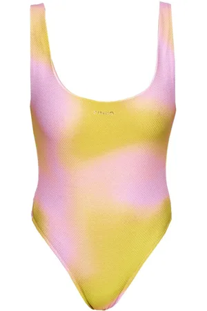 Pinko Abstract-print high-cut swimsuit