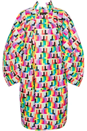 Comme des Garçons Geometric-pattern oversized coat