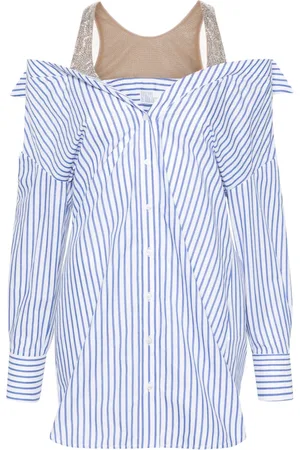 GIUSEPPE DI MORABITO Layered striped shirt mini dress