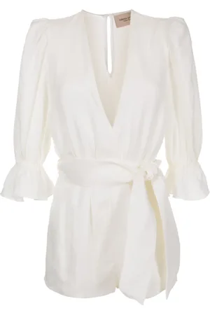 Adriana Degreas Orquidea Vintage linen-blend playsuit