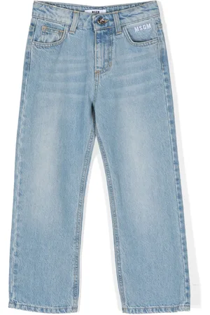 Msgm Appliqué-detail logo-embroidered jeans