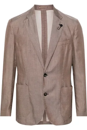 LARDINI Brooch-detail single-breasted blazer