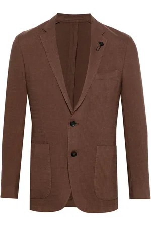 LARDINI Brooch-detail single-breasted blazer