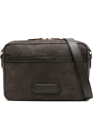 Tom Ford Crocodile-embossed messenger bag