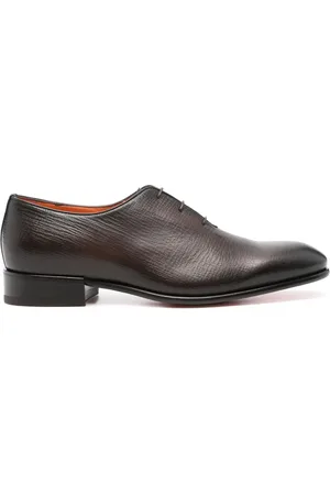 santoni Textured leather oxford shoes