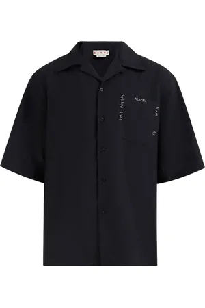 Marni Logo-embroidered virgin wool shirt
