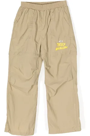 Jelly Mallow Logo-print parachute trousers