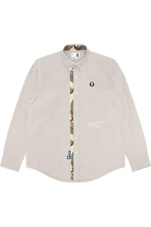 A Bathing Ape Moonface-embroidered cotton shirt