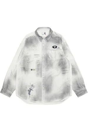 A Bathing Ape Logo-appliqué cotton shirt