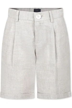 FAY Pleated logo-appliquéd shorts