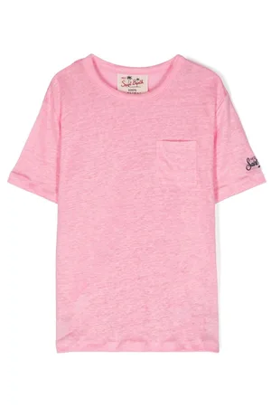 MC2 SAINT BARTH Embroidered-logo linen T-shirt