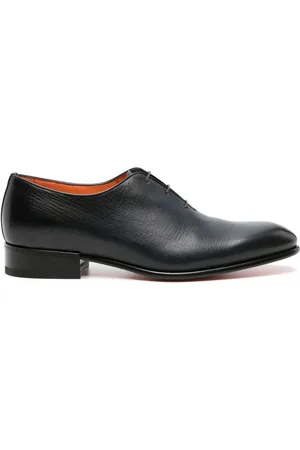 santoni Faded-effect leather Oxford shoes