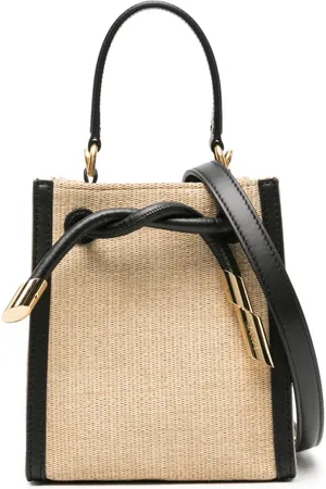 Lanvin Logo-engraved raffia tote bag