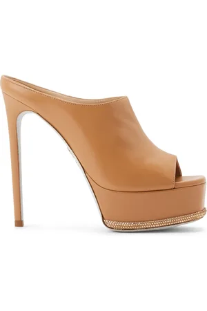 RENE CAOVILLA Crystal-embellished platform mules