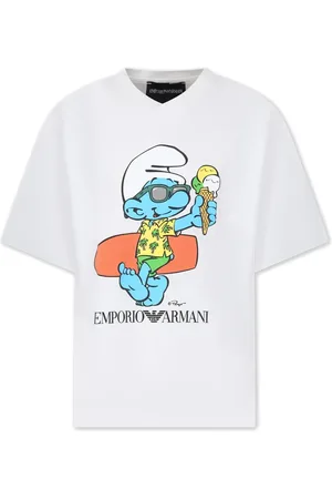Emporio Armani XThe Smurfs logo-print T-shirt