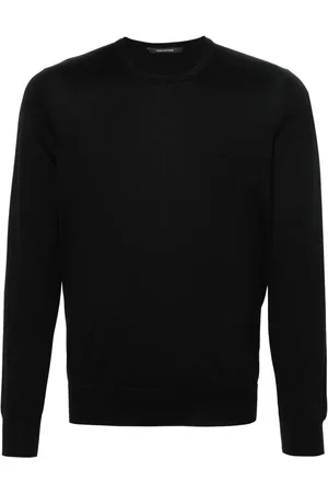 TAGLIATORE Gray long-sleeve fine-knit jumper