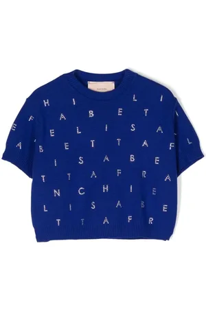 Elisabetta Franchi Crystal-logo knitted top