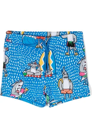 Stella McCartney Shark friends-print swim shorts