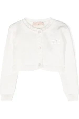 Elisabetta Franchi Embroidered-logo knitted cardigan